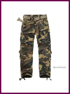 Fleece Lined Insulated Snow Ski Cargo Pants Winter Hiking Softshell